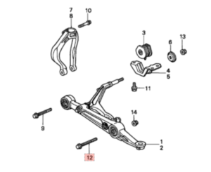 Front Lower Shock Absorber Bolt